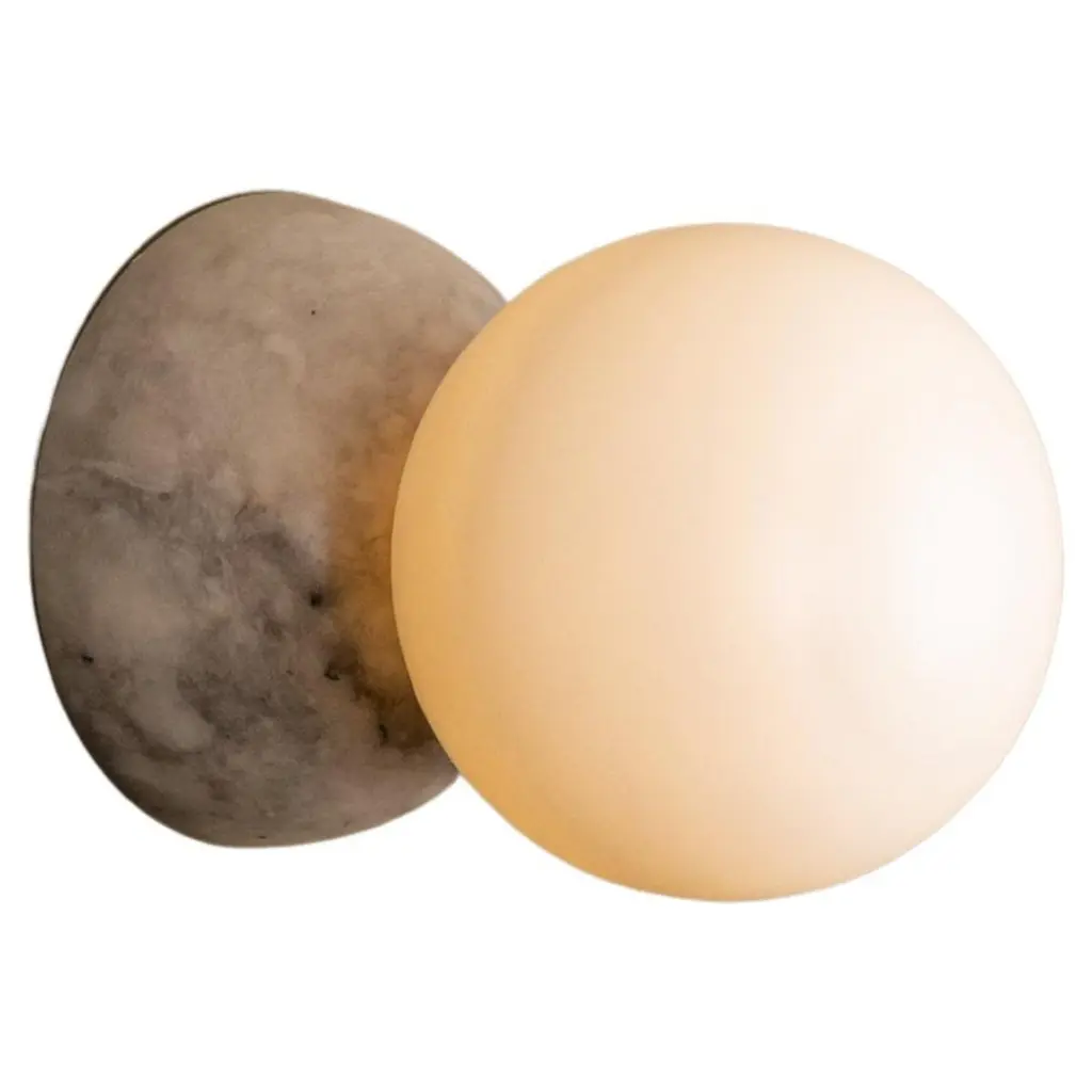 Eklipso Tobacco Alabaster Wall Sconce By Simone & Marcel