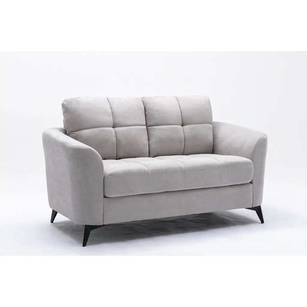 60" Gray Woven Fabric Loveseat - Light Grey