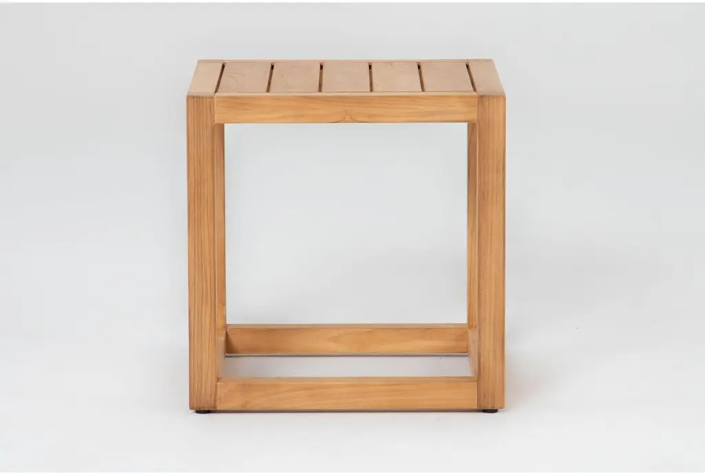 Pacifica Natural Teak Wood Outdoor End Table