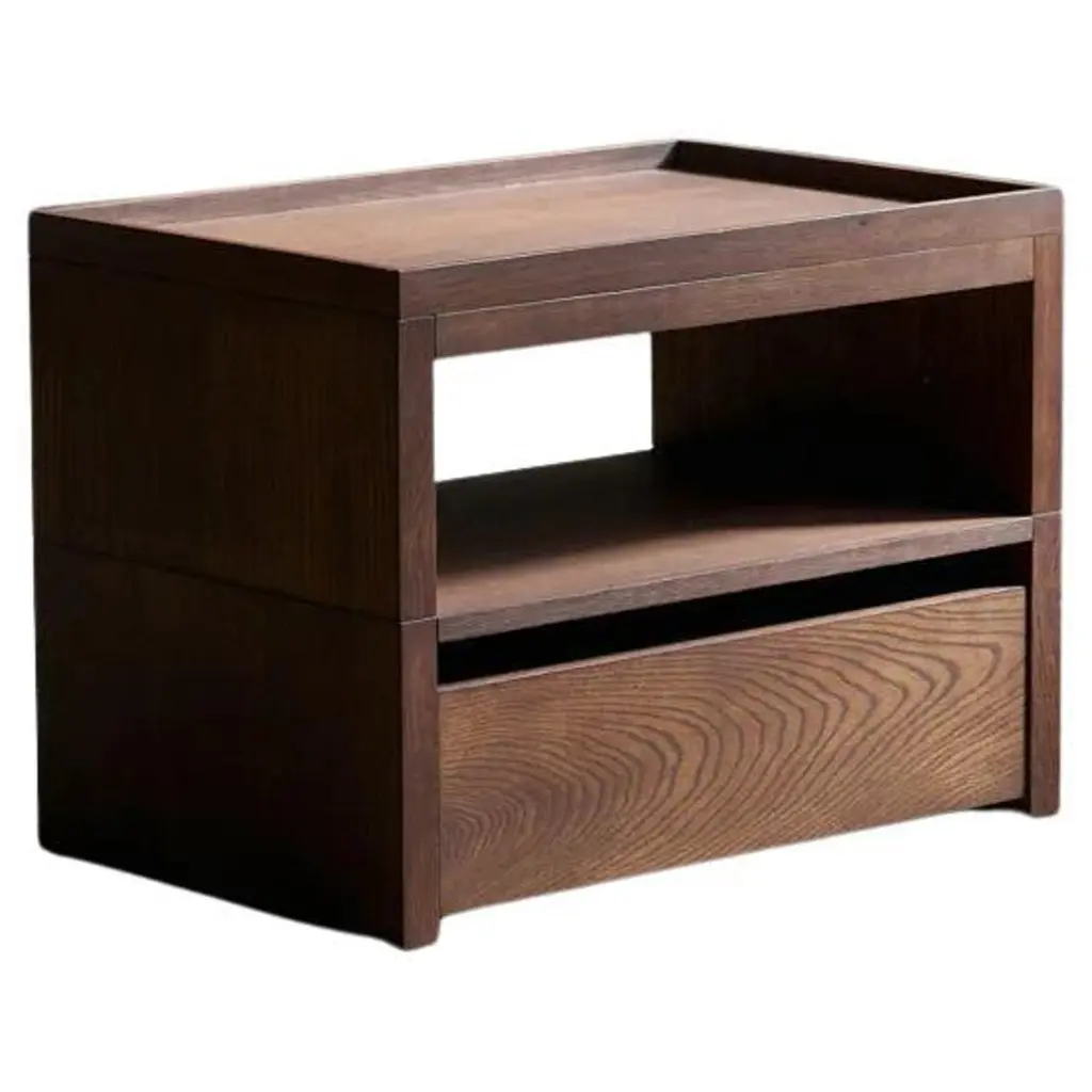Unique, Solid Oak Eileen Bedside Table By Obstacles