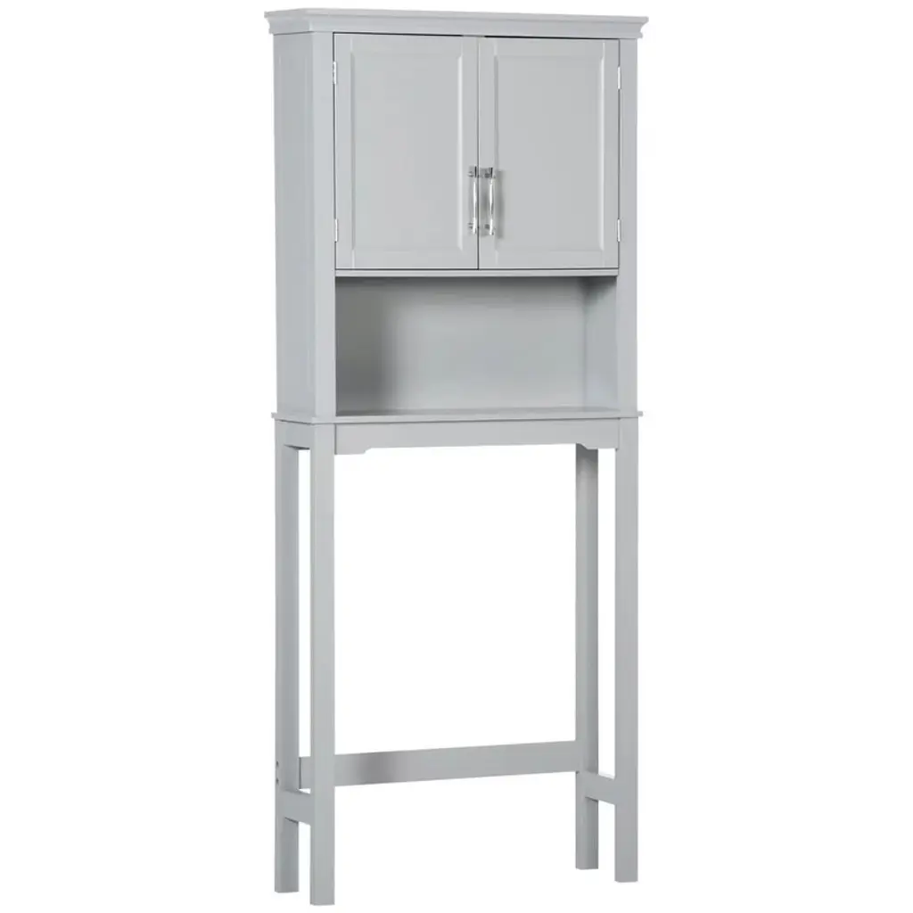 Resenkos Bathroom Cabinet, Above Over Toilet Storage Cabinet,modern Over The Toilet Storage Cabinet, Double Door Bathroom Organizer With Open Shelf,