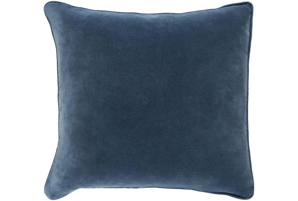 Accent Pillow-Navy Velvet 18x18 By Surya | Square