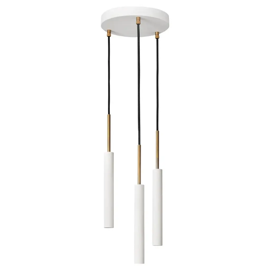 Johan Carpner Stav 3 White Brass Celing Lamp By Konsthantverk