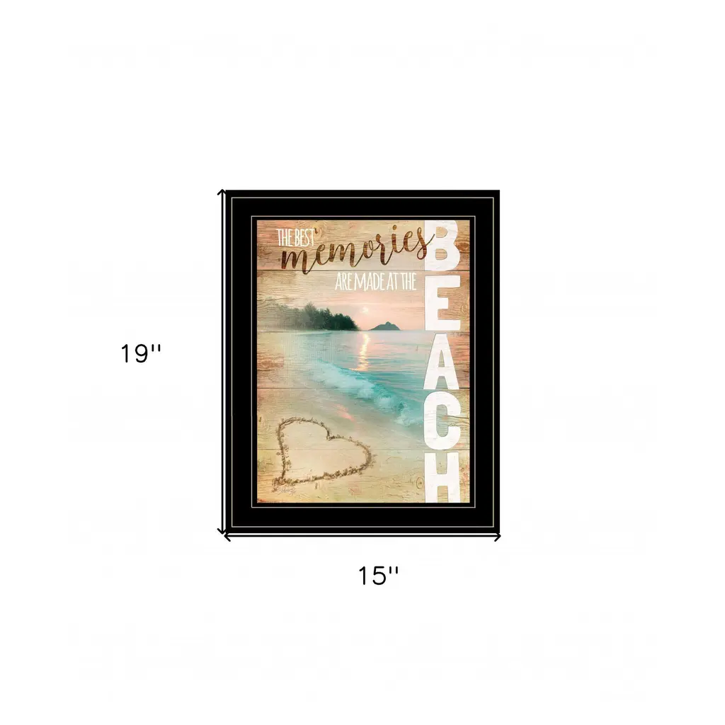 Beach Memories 2 Black Framed Print Wall Art - Black
