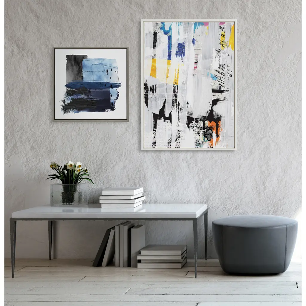 Kate And Laurel Sylvie Street Art 2 Framed Canvas By Nikki Chu - 28x38 - Plastic - White