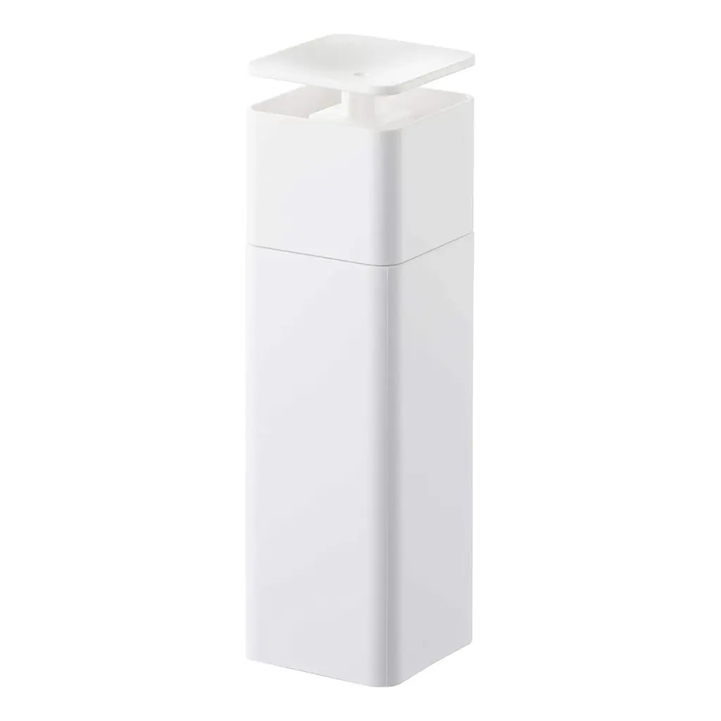 Yamazaki Home Push Soap Dispenser, Abs Plastic, 8.5 Fluid Oz., 250 Milliliters - L 2.17 X W 2.17 X H 7.28 Inches - White