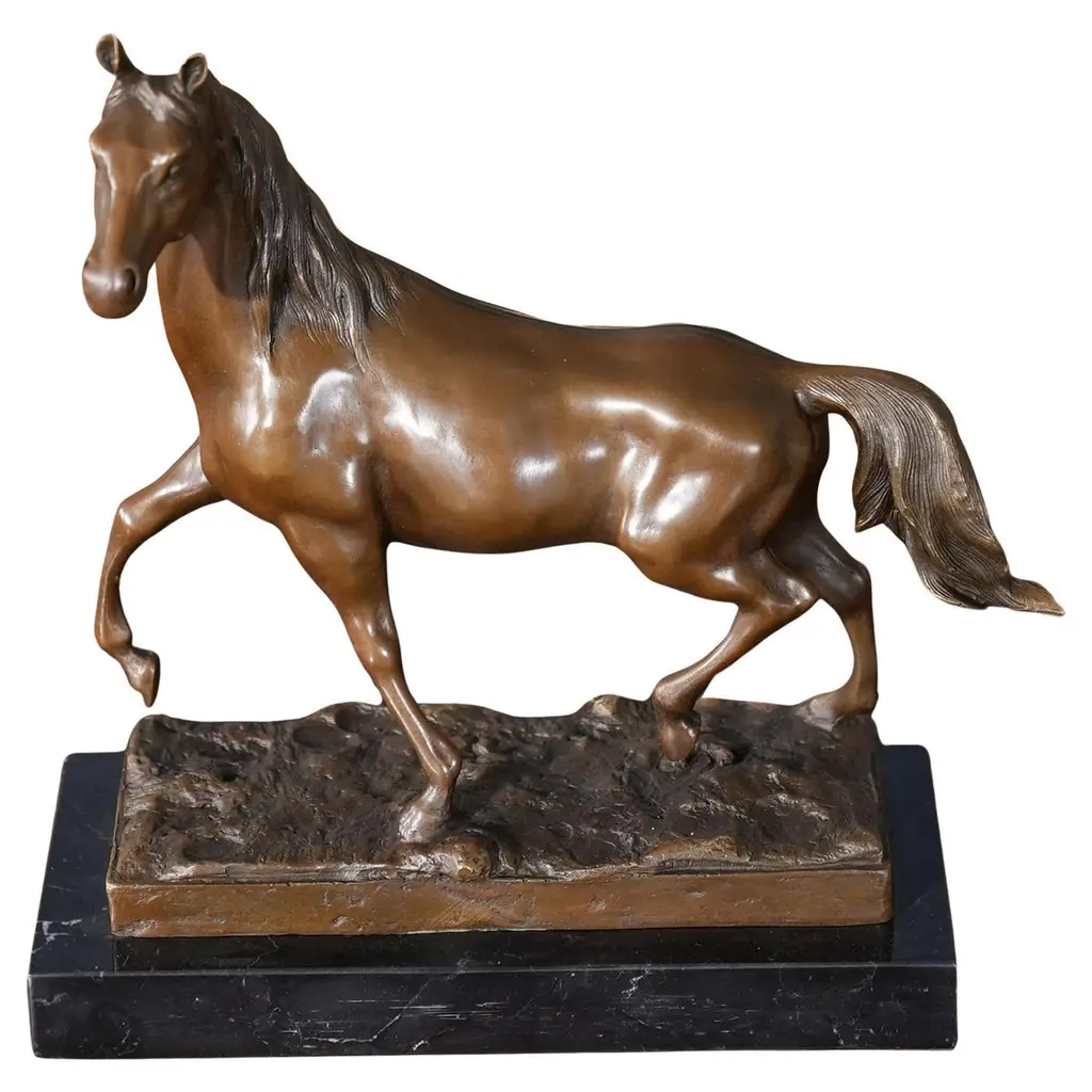 Bronze Horse On Marble Base