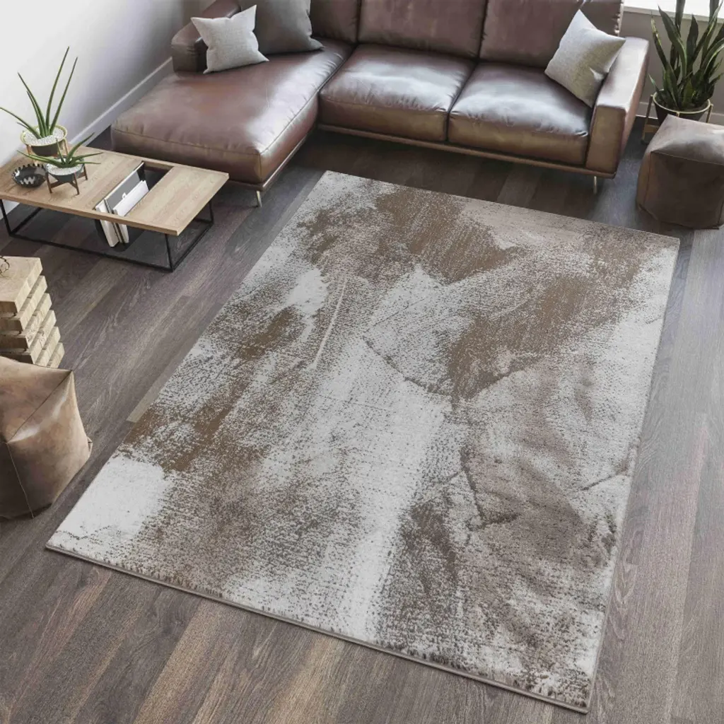 Rug Branch Sakarya Abstract Modern Brown Beige Indoor Area Rug - 7' X 10'