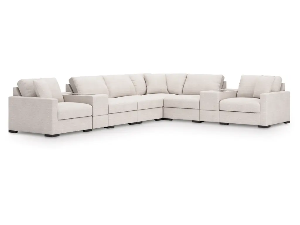 Omaha By Ashley 8-Piece Modular Next-Gen Nuvellatm Performance Fabric Sectional With Storage Consoles