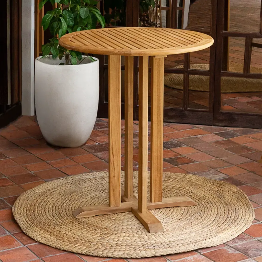Broerine Teak Wood Outdoor Bistro Table