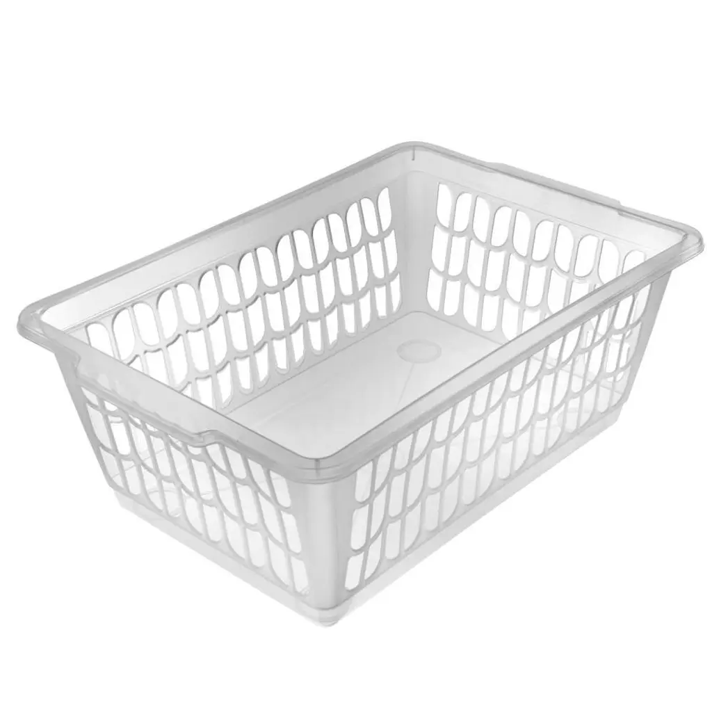 Small Plastic Storage Basket For Organizing Kitchen Pantry, Countertop - Clear