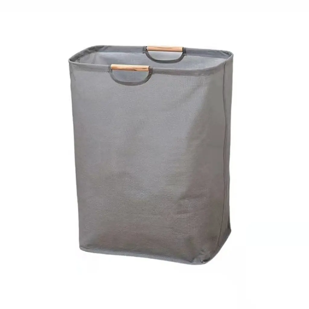 Wardrobe Storage Basket Laundry Organizer With Handles,gray - 21.6*16*11.4"