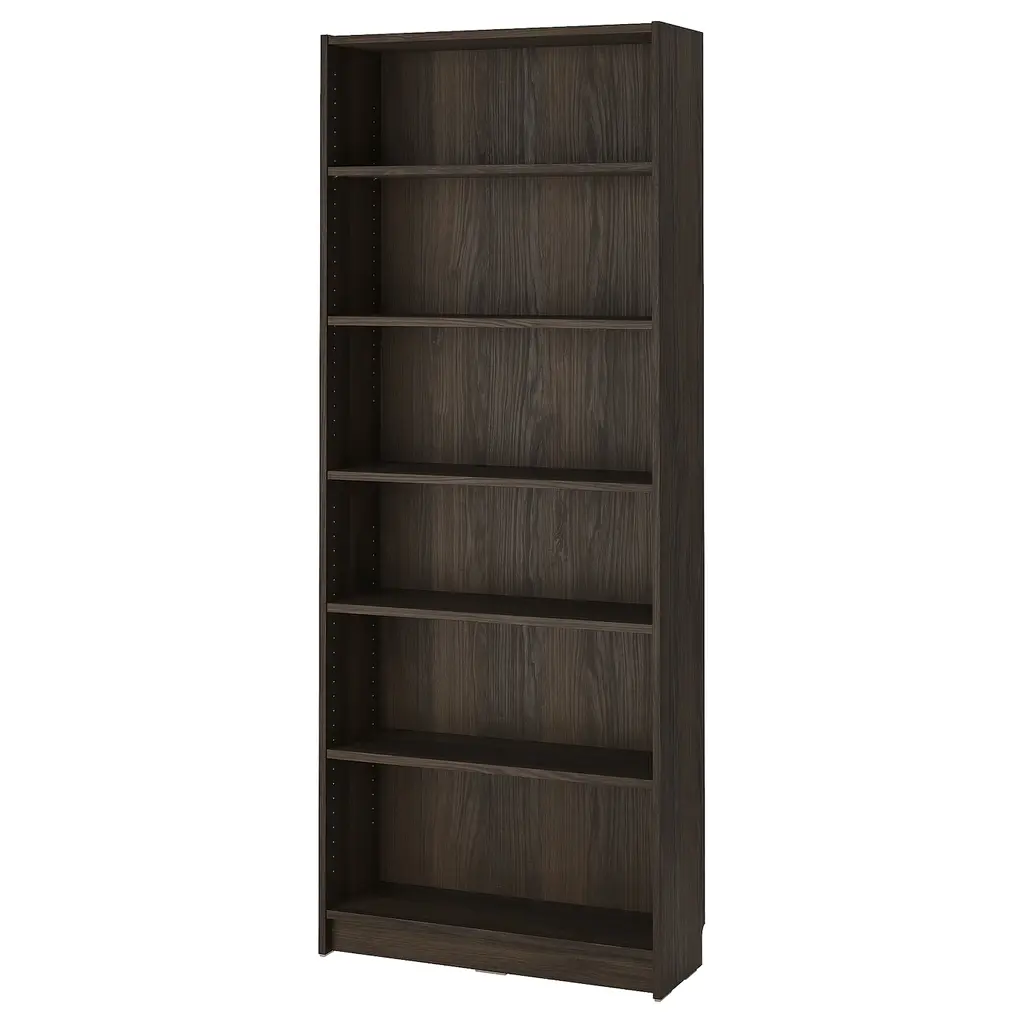 Billy Bookcase - Dark Brown Oak Effect 31 1/2x11x79 1/2 "