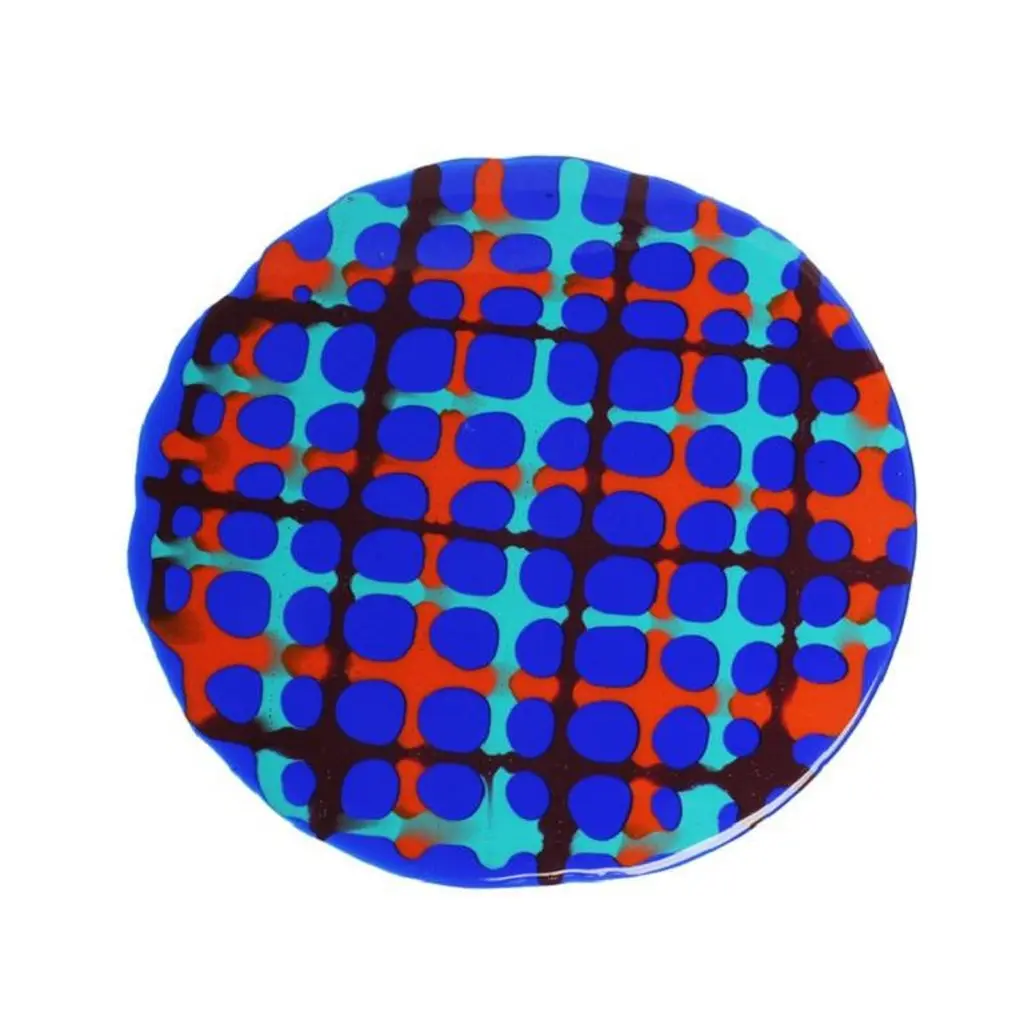 Set Of 4 Tartan Placemats Blue, Matt Turquoise, Orange, Burgundy By Paola Navone