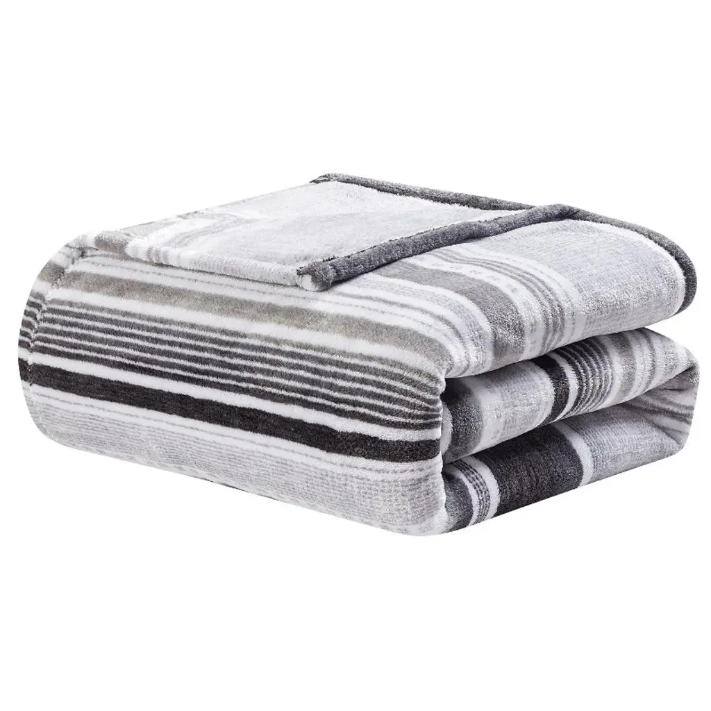 Plazatex Luxurious Ultra Soft Lightweight Cole Printed Blanket Queen Grey