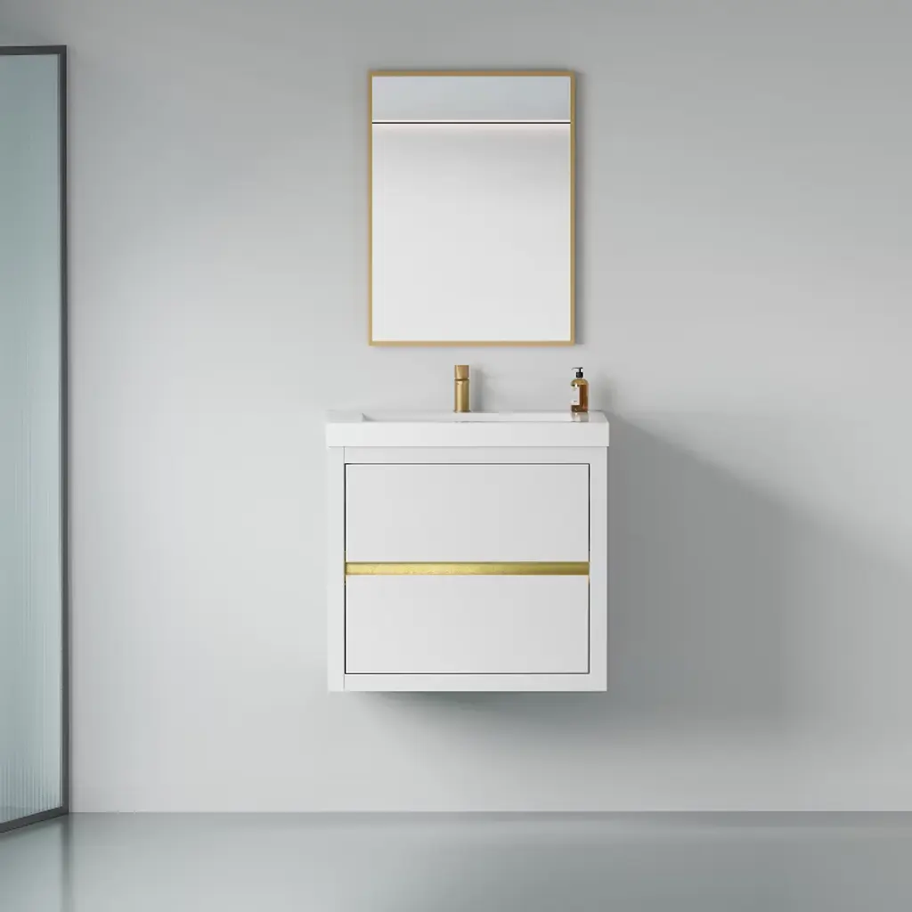 Sevobal Bathroom Storage Cabinets, Floating Bathroom Storage Cabinet, Soft Close Drawers, Wall Mounting, White, 23.62"*19.69"*22.44"