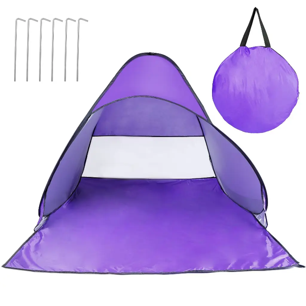 Imountek"pop-up Beach Tent Sun Shade Shelter, Uv Protection, Waterproof, For 2-3 People With Net Window"purple