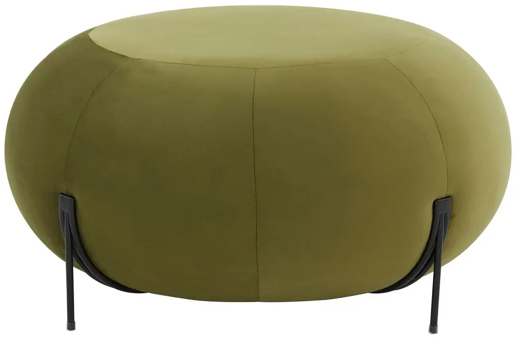 Snowbell Round Velvet Ottoman