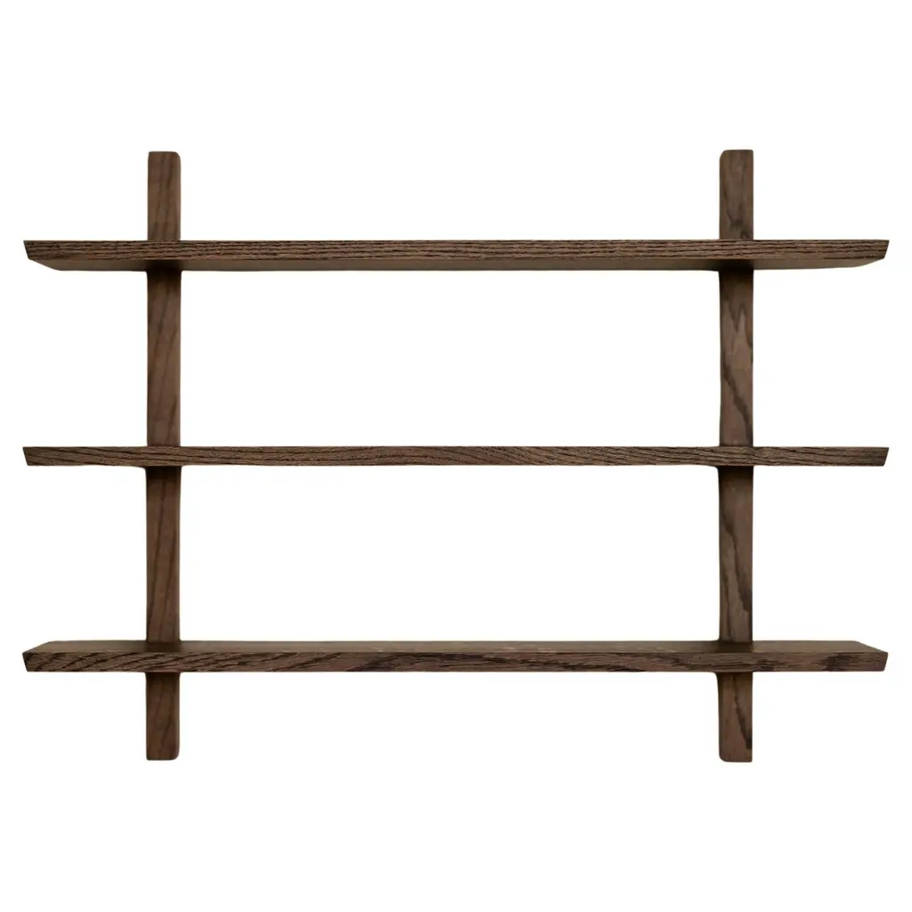 Dark Stained Oak Floating Shelving Unit  Still Life Floating Shelf