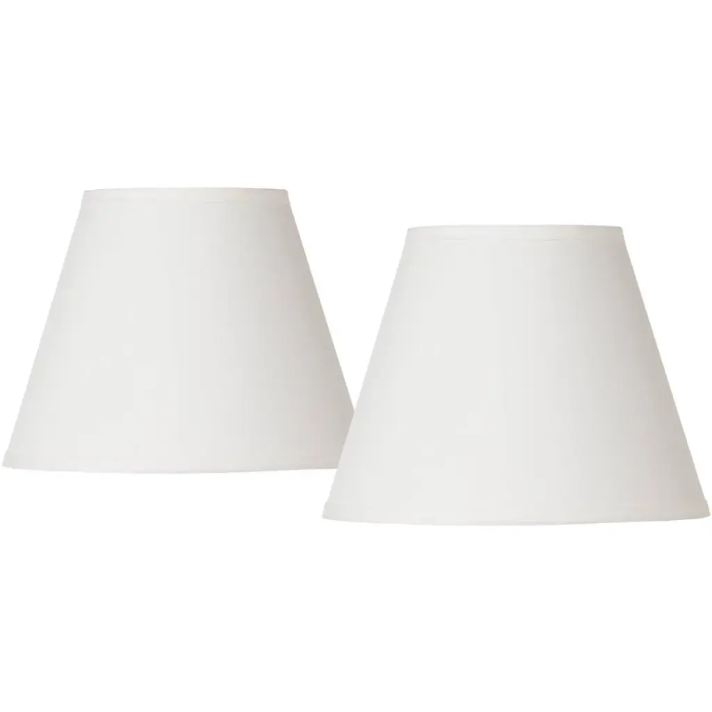 Springcrest Set Of 2 Empire Lamp Shades Off-white Small 6" Top X 11" Bottom X 8.5 Slant Spider Replacement Harp And Finial Fitting