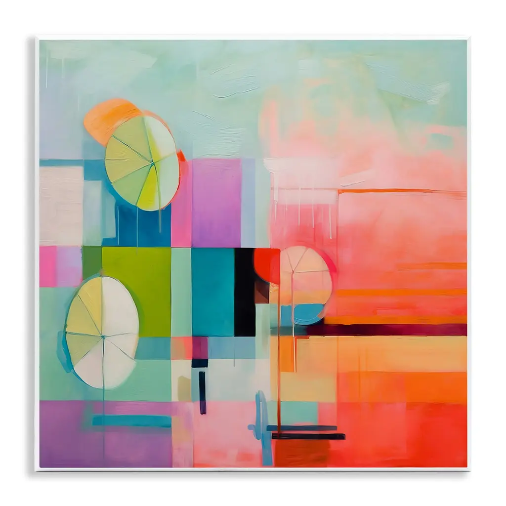 Stupell Beach Umbrellas Abstraction Wall Plaque Art Design By Irena Orlov - 12 X 12