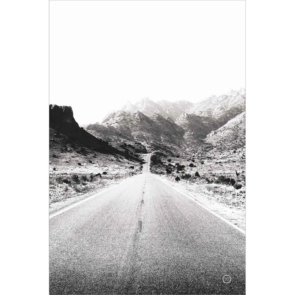 Nathan Larson 'Road To Old West Bw' Framed Art - 21 X 27