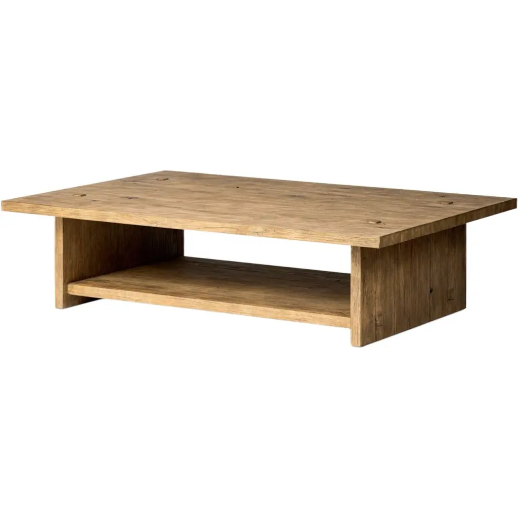 Zeno Coffee Table, Distressed Blonde Oak