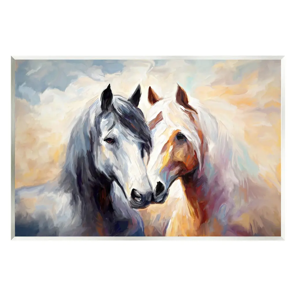 Stupell Horse Pair & Sunrise Wall Plaque Art Design By Ramona Murdock - 19 X 13