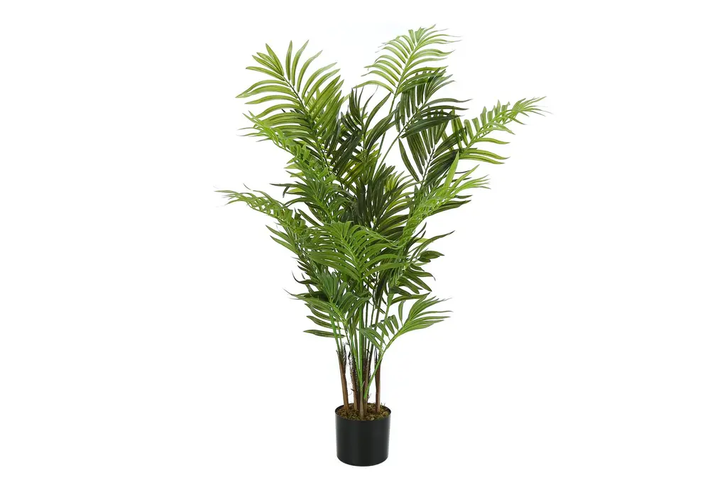 47" Green Plastic Artificial Palm Tree In Black Pot