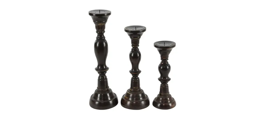 Ivy Collection Sonokong Candle Holders Set Of 3