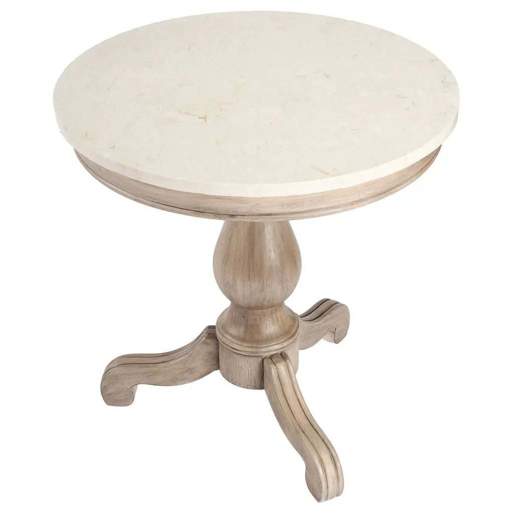 Liam Marble Top 24" Pedestal Side Table