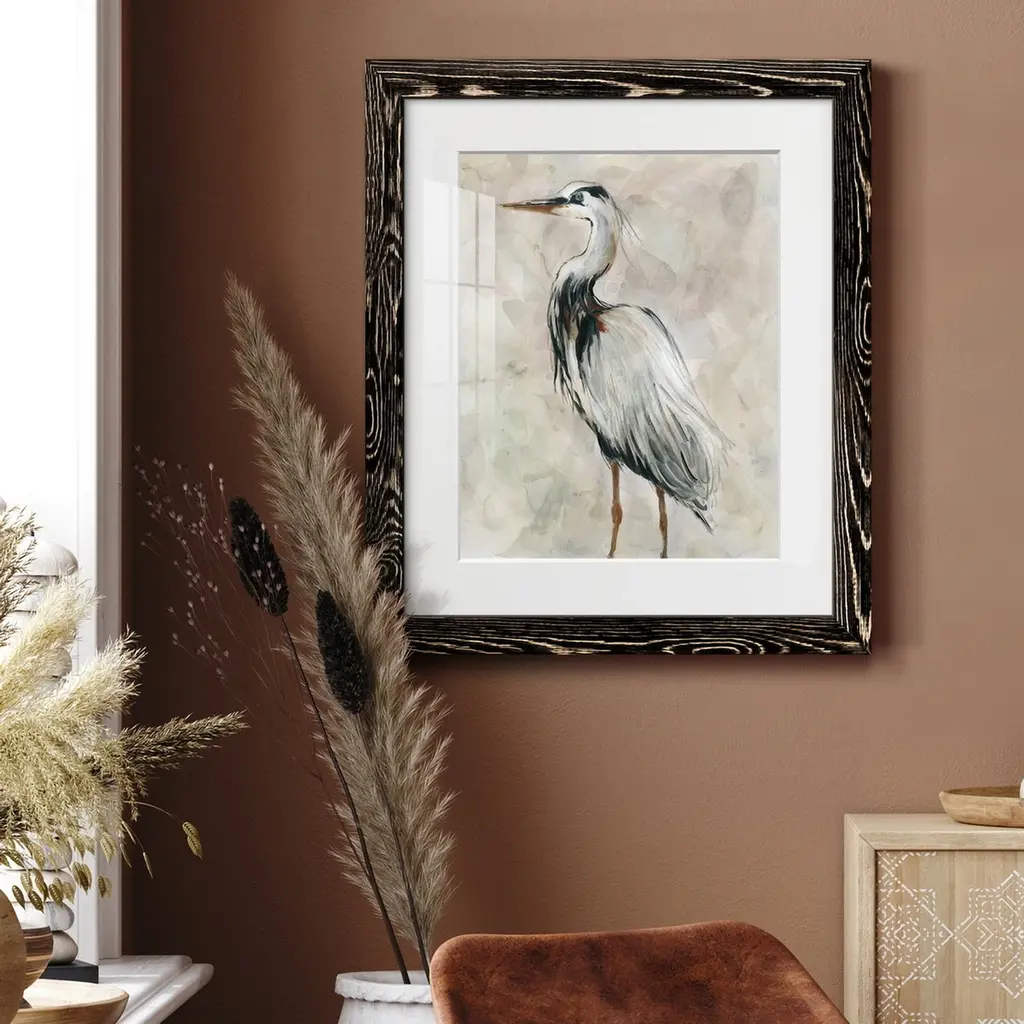 Crane At Dusk Ii-Premium Framed Print - Ready To Hang - 20x24 - White