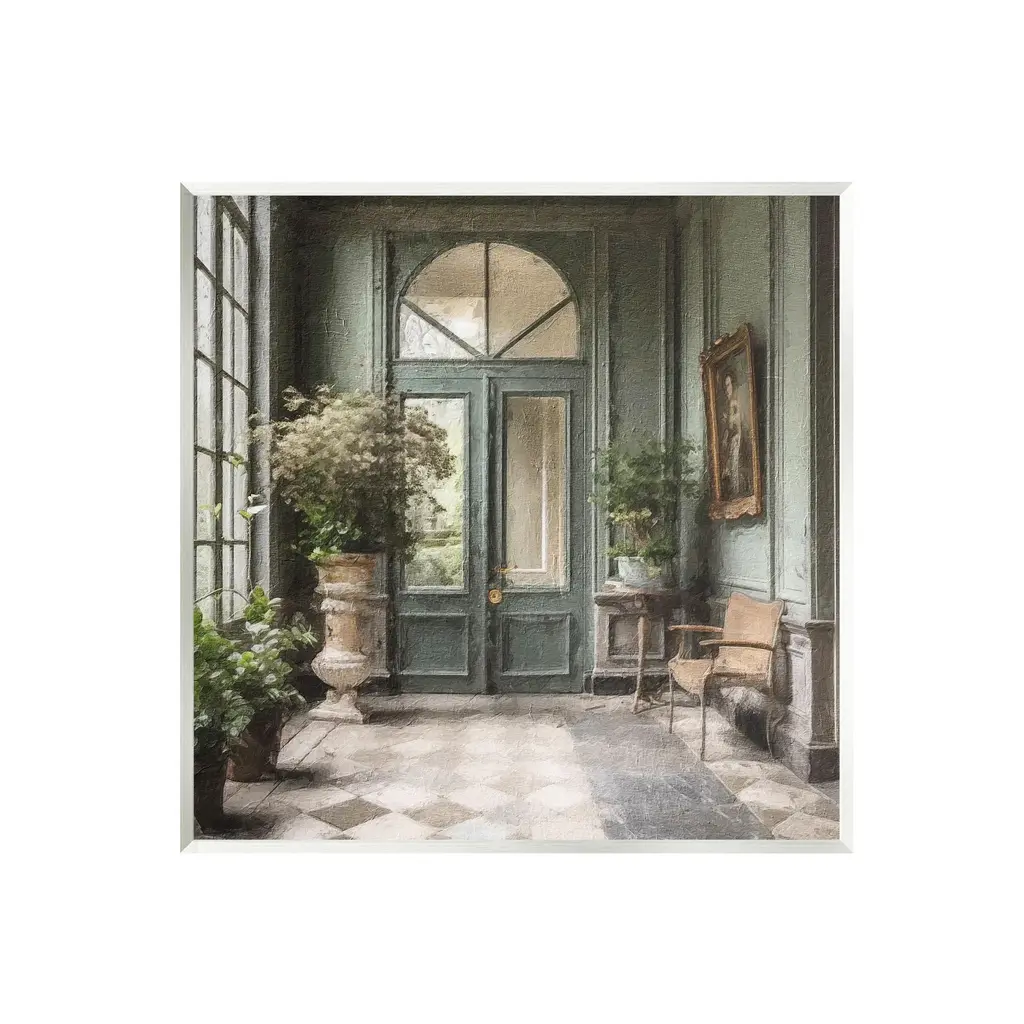 Stupell Green French Architecture Wall Plaque Art Riley B - 12 X 12