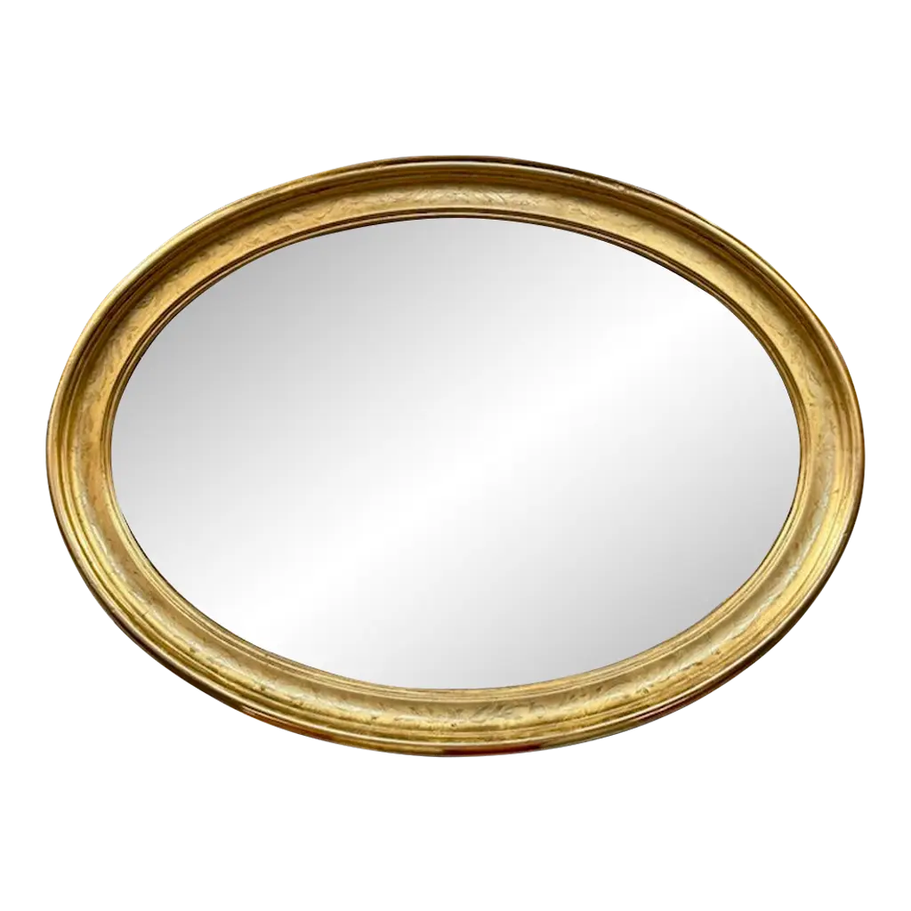 Large Scale Gold Leaf Oval Louis Philippe Mirrors