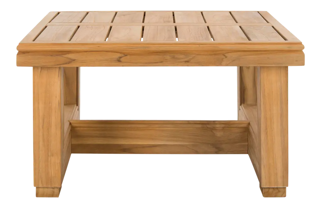 End Table In Teak & Beige