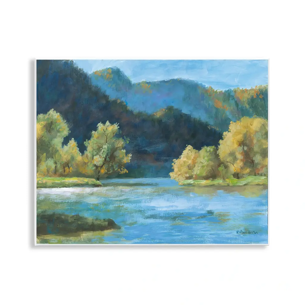 Stupell Blue Hued Mountains Wall Plaque Art Design By Pam Britton - 14 X 11