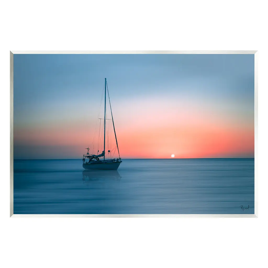 Stupell Boat On Sunset Horizon Wall Plaque Art Design By Renel Peters - 15 X 10