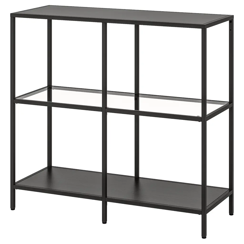 $125, Wood & Cane 3-Shelf Console Bookcase - Hearth & Hand™ with hot Magnolia (targe