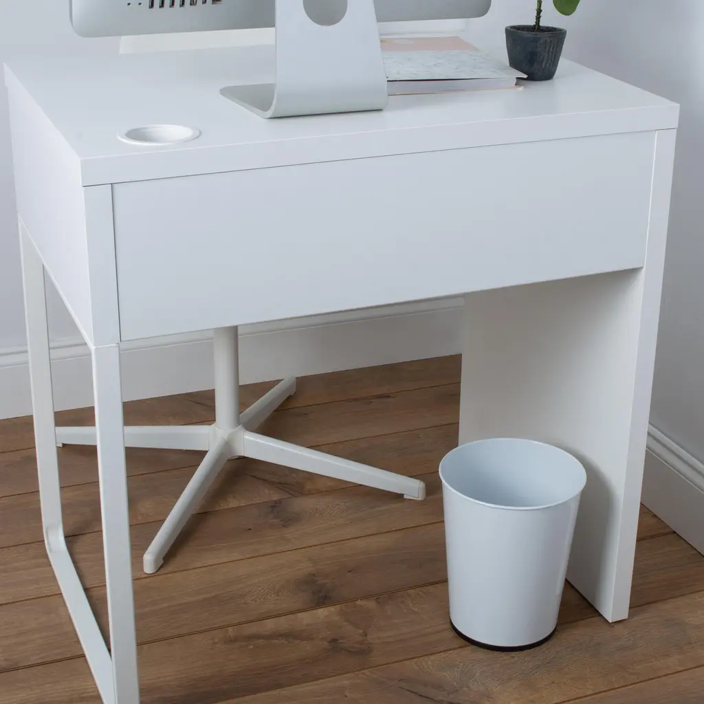 Bath Bliss White Stainless Steel Trash Can - 7.9" Rd X 10" - 7.9" Rd X 10" - White