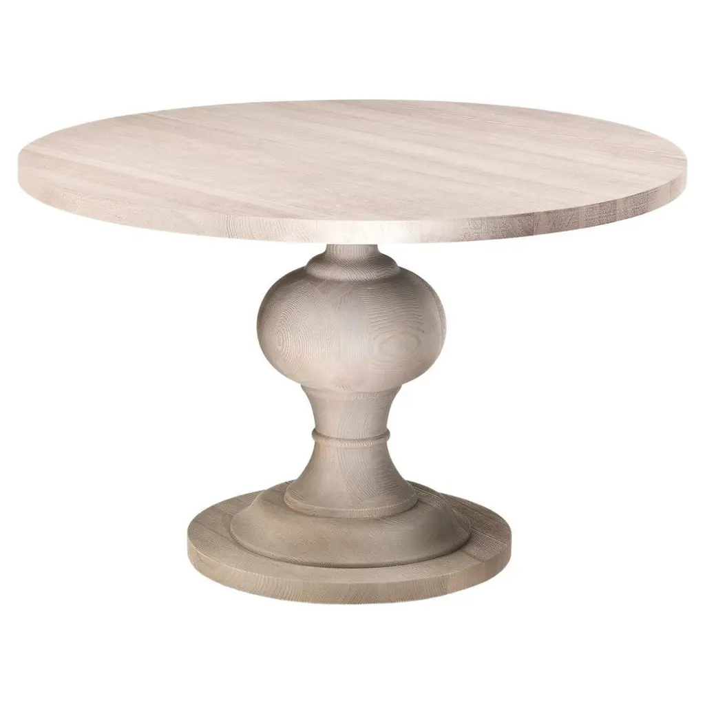 Ferne Round Outdoor Dining Table In Sassafrass And Cedar Wood - Turned Base