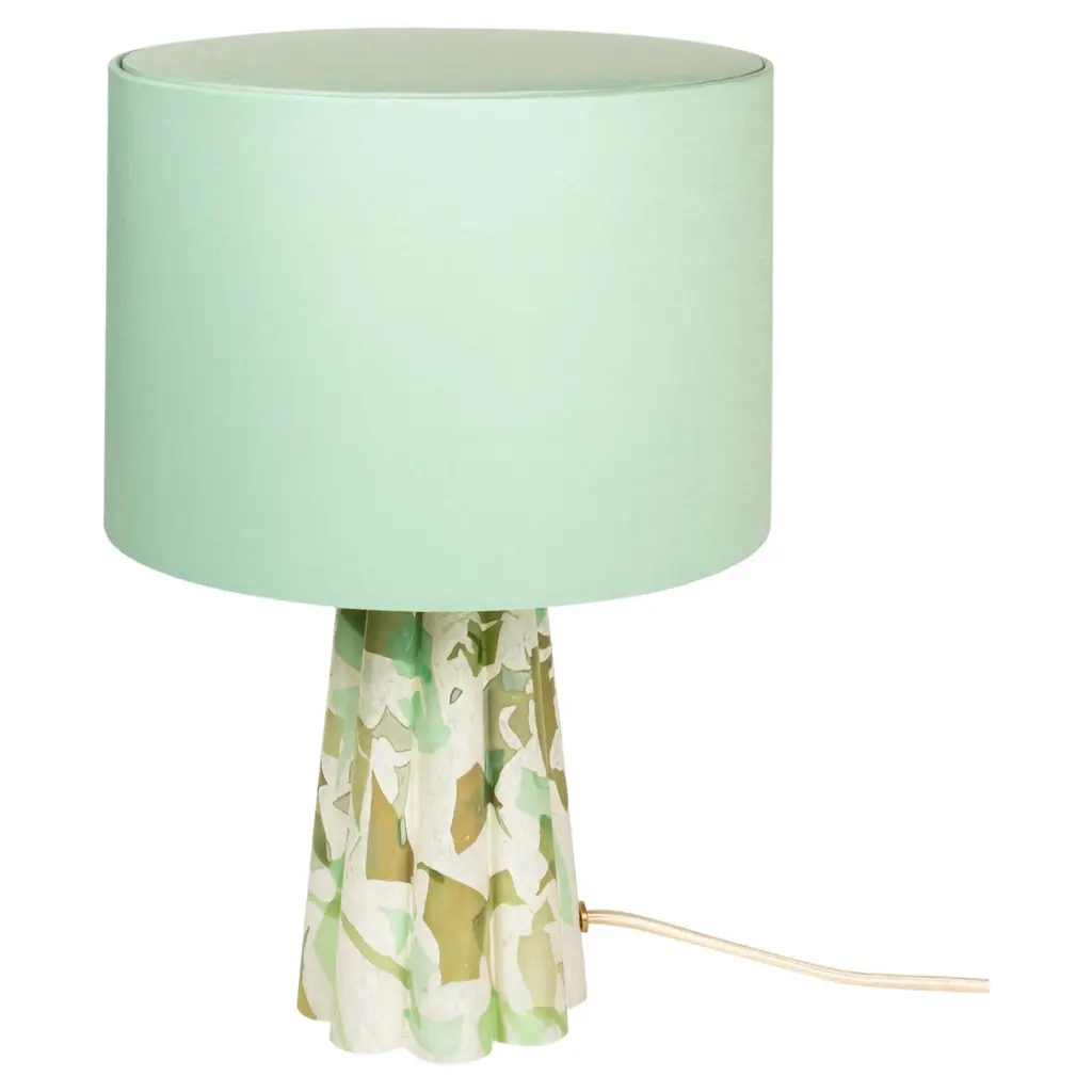Murano Glass Green Bucket Lamp With Cotton Lampshade By Stories Of Italy
