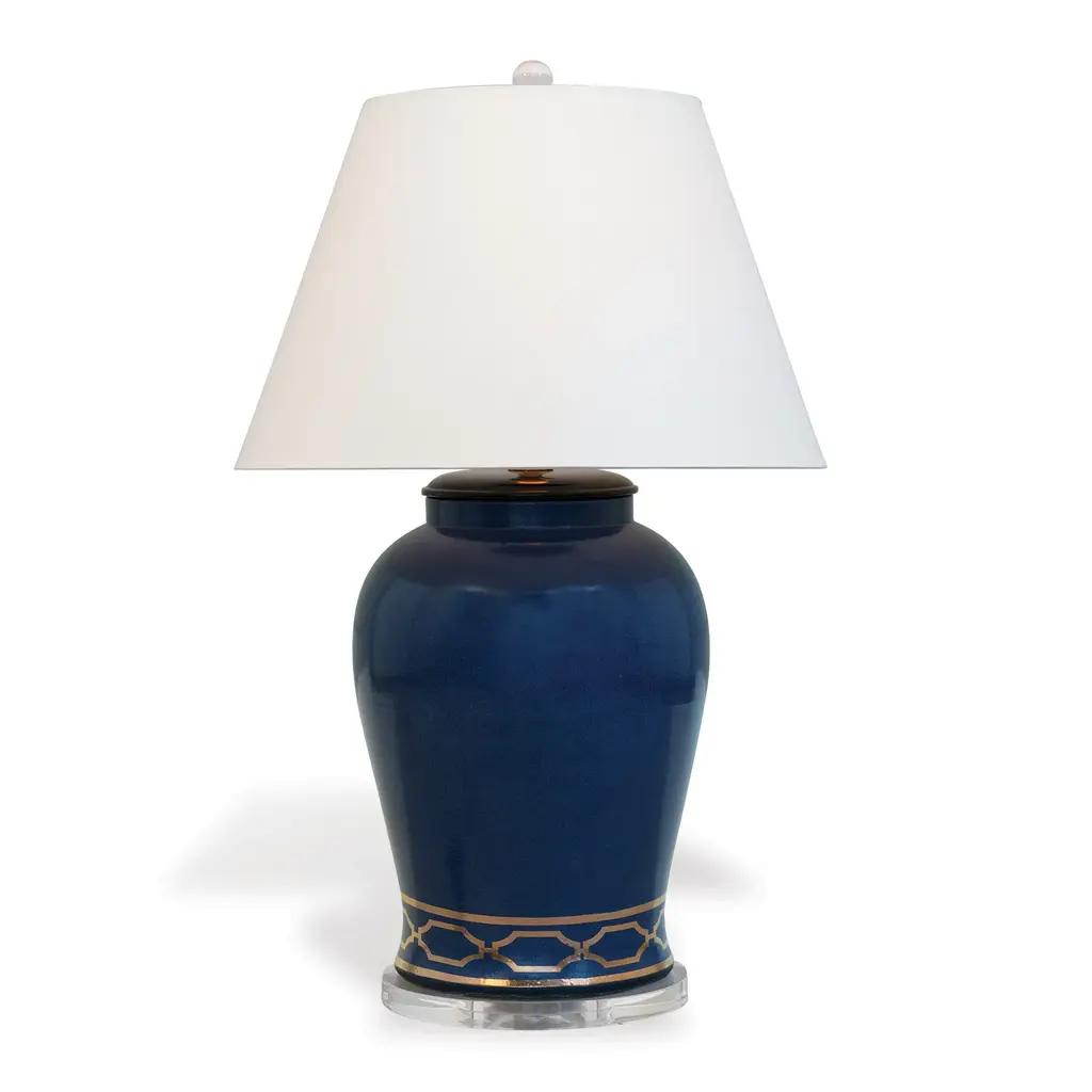 Scalamandre Maison by Port 68 Pavillion Indigo Blue Lamp