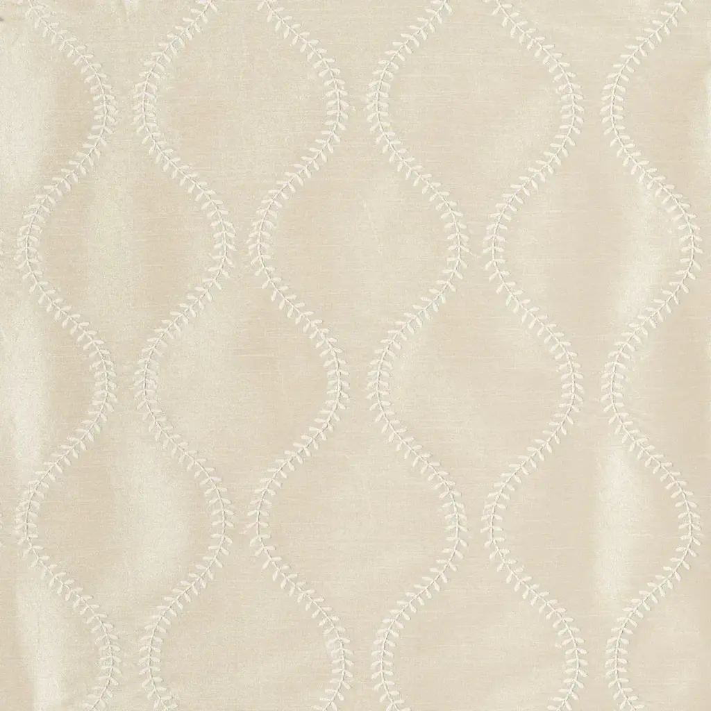 Schumacher Agadir Embroidery Fabric In Champagne