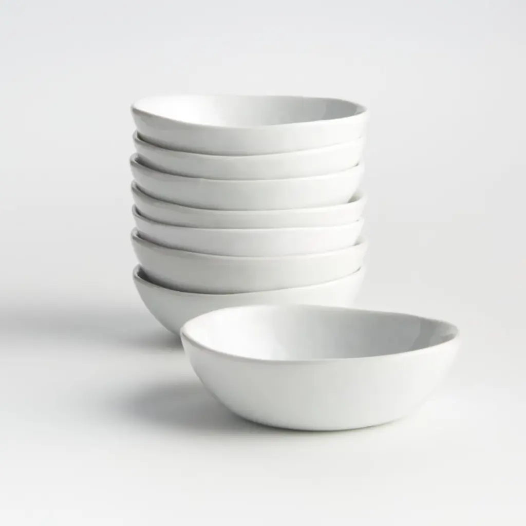 Mercer White Porcelain 5" Mini Bowls, Set Of 8