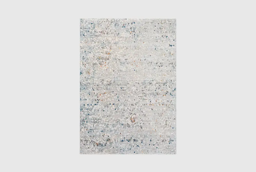2'x3'3" Rectangle Fiber Rug | Modern Slate Copper Pebbles | Abstract | Low Pile By Surya