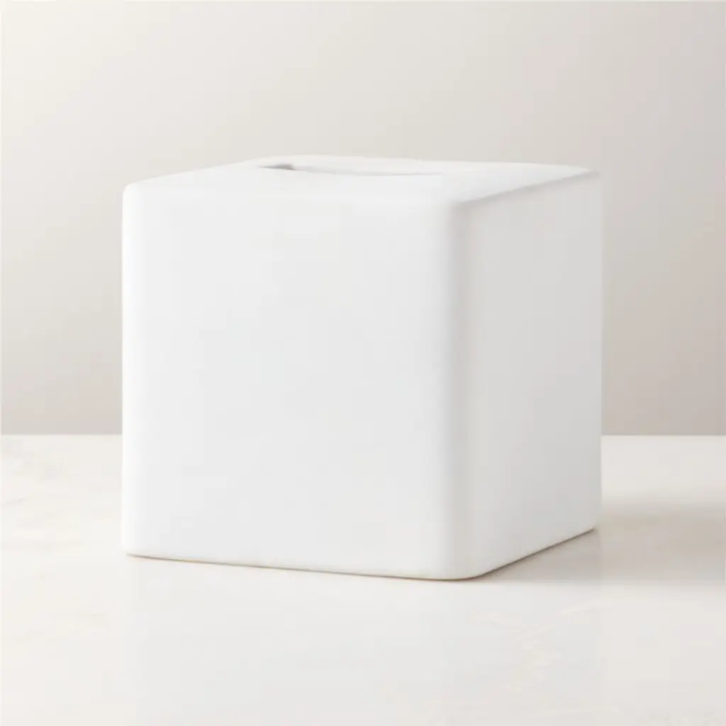 Rubber-coated White Tissue Box Cover