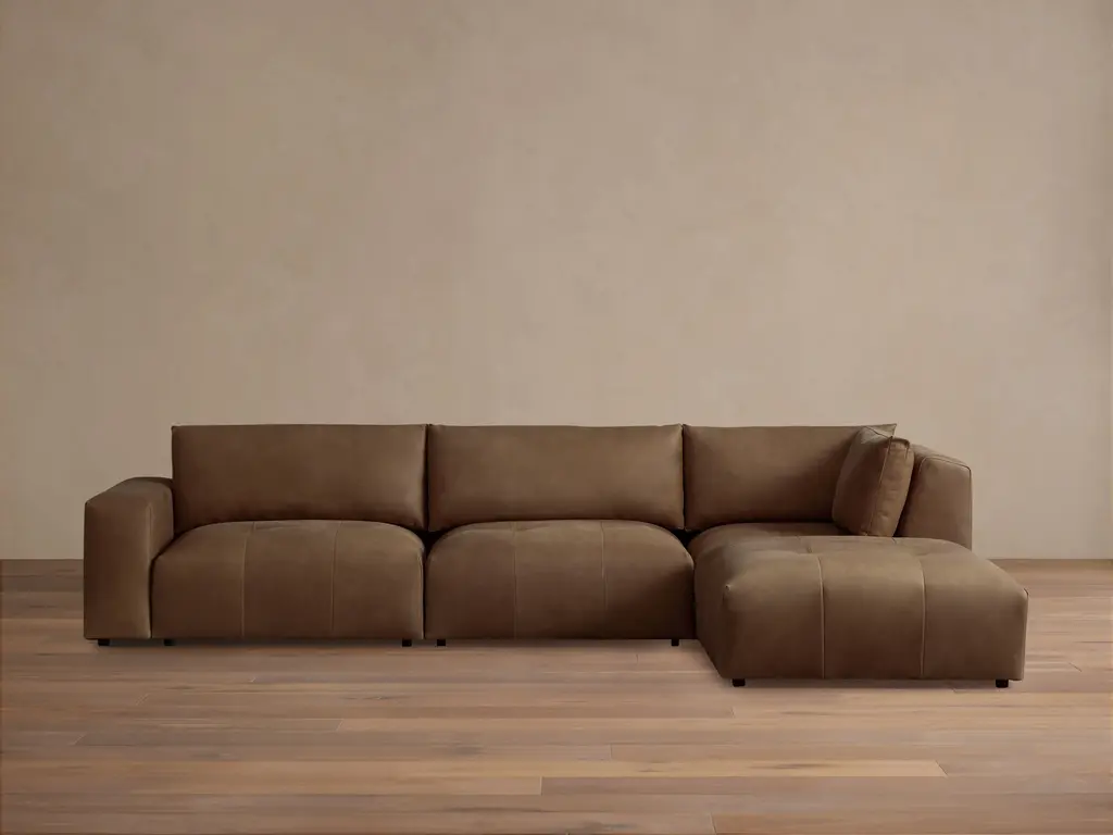 Keegan Leather Four-piece Sectional