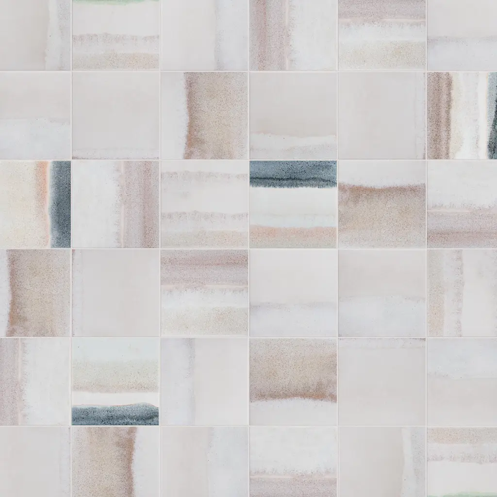 Merola Tile Matter Canvas Bone Blue 6" X 6" Porcelain Floor And Wall Tile - Case (25 Tiles) - Case (25 Tiles)