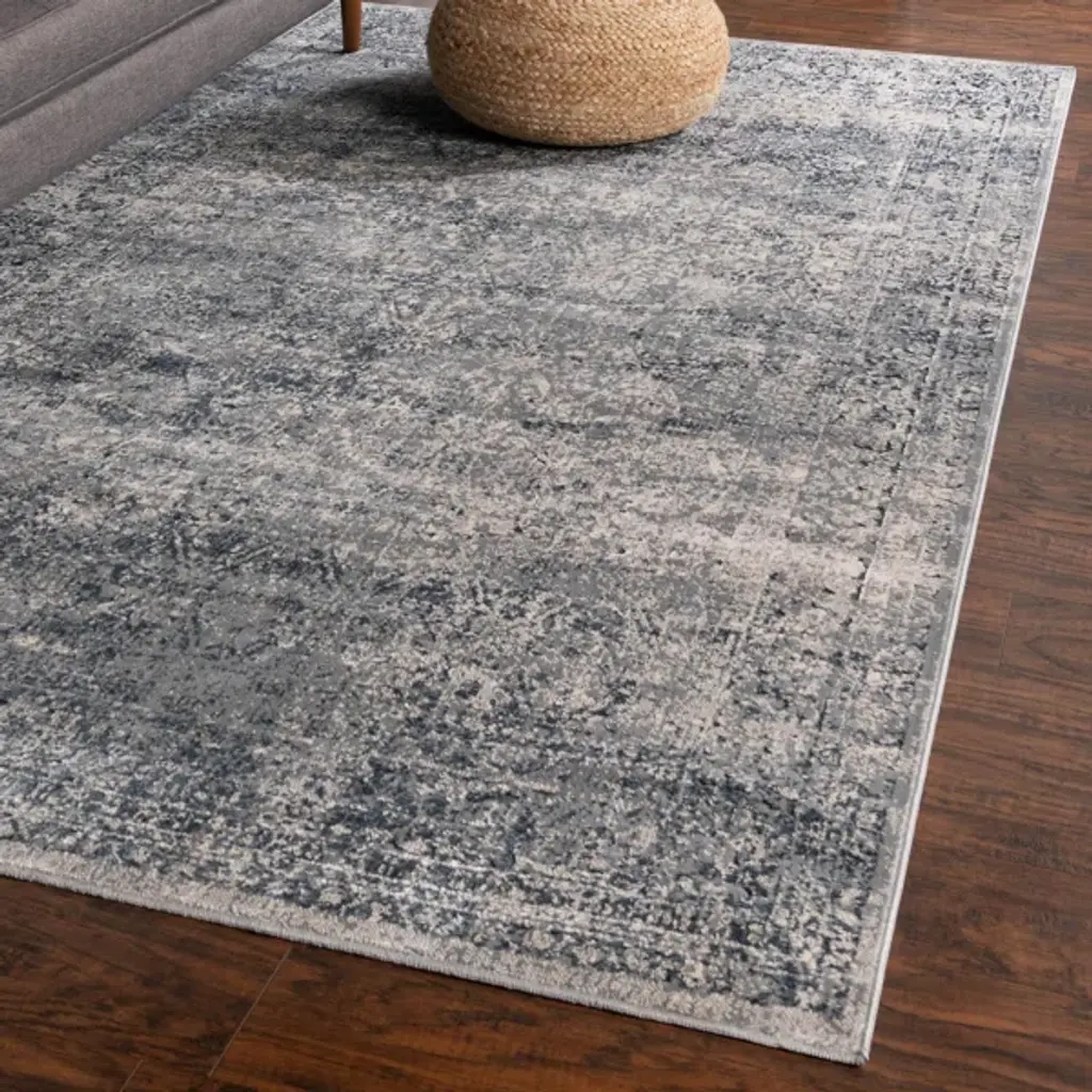 Lanett Oriental Blue/gray Area Rug