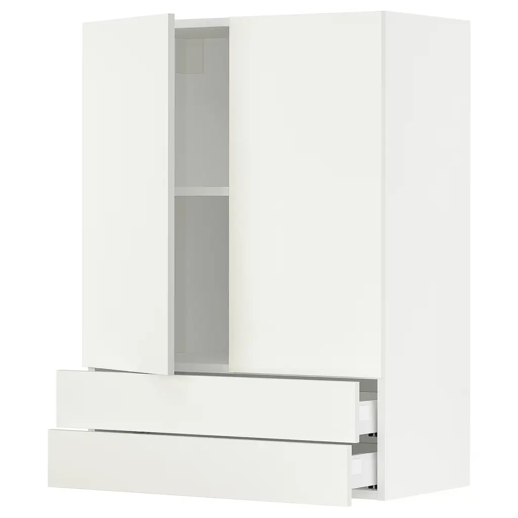 Sektion Wall Cabinet W 2 Doors/2 Drawers - White/vallstena White 30x15x40 "